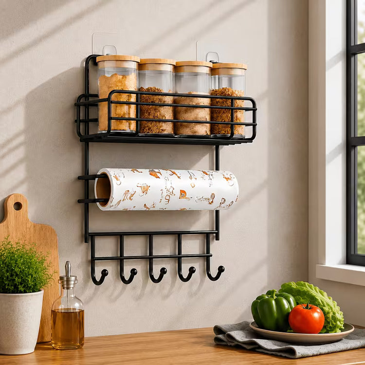 Wall Mounted Organizer With Paper Towel
