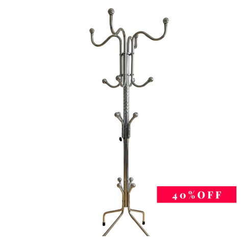 Silver Chrome Metal Coat Cloth Hanging Stand