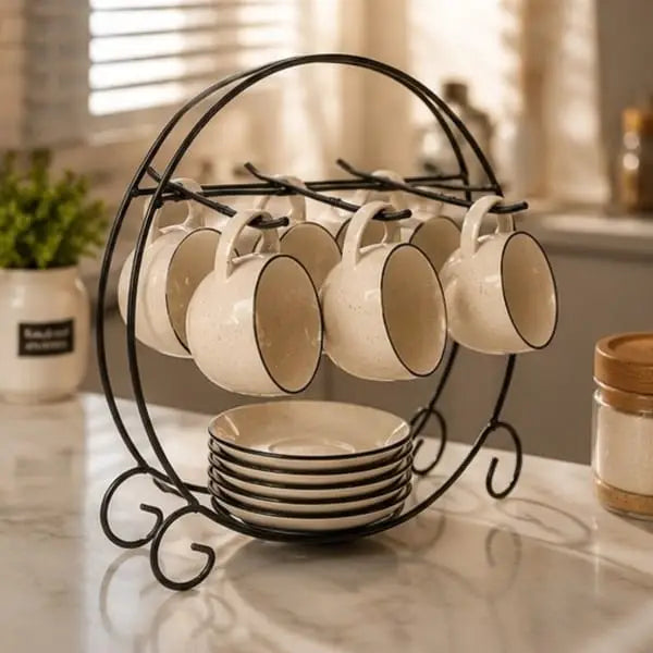 6- Hook Metal Cup & Mug Holder Stand