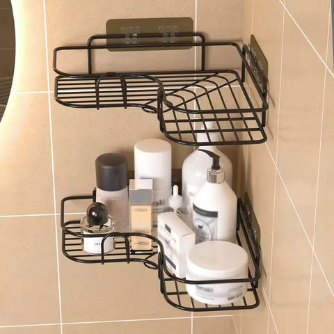 2 Pc Bathroom Corner Shelf Wall Mounted with adhesive hook