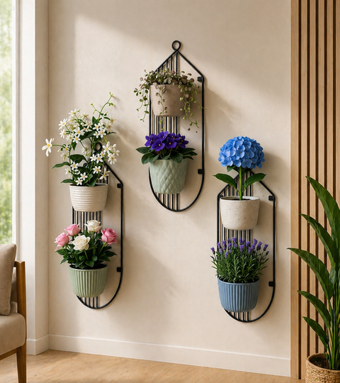 Modern Wall Mounted Plant Holder Set (1-3-Piece Decorative Planter Rack