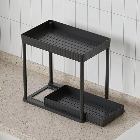 2 Tier Kitchen Shelf, Multi-functional Carbon Steel Rust Proof &Strong Load Bearing