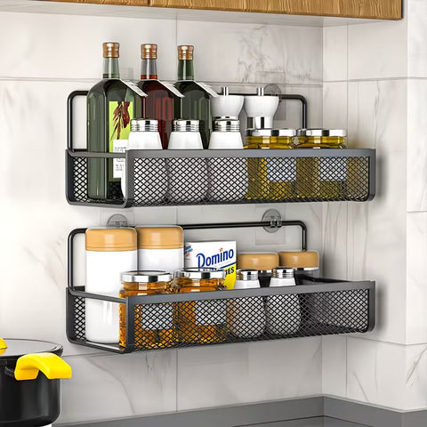 2 pc Storage wall mounted basket with adhesive stickers