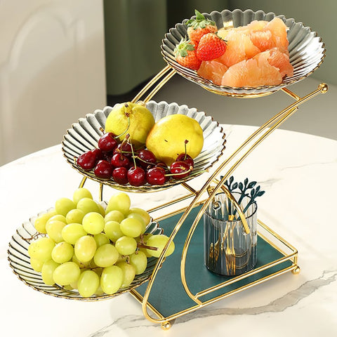Dish Snacks Serving Rack With Glass Bowl