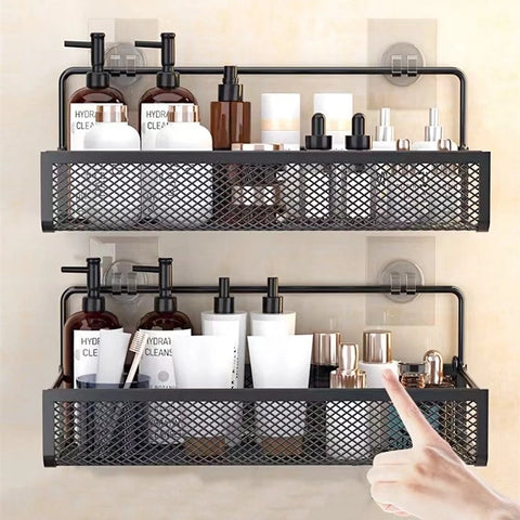 2 pc Storage wall mounted basket with adhesive stickers