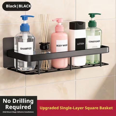 2 Pc Wall Mounted Shelves  For kitchen / Bathroom With Adhesive Stickers