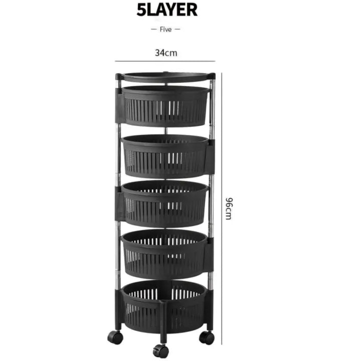 5 Layer Fruit/Vegetables Rotatable Moveable Basket