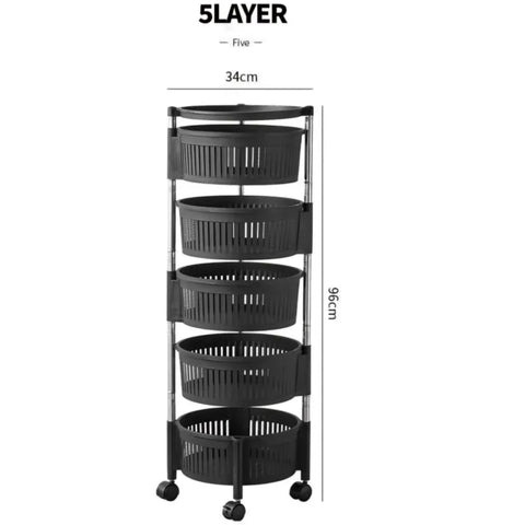 5 Layer Fruit/Vegetables Rotatable Moveable Basket