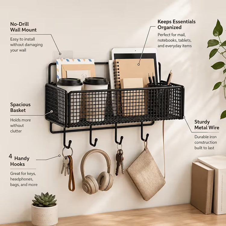 2 pc Self Adhesive Hook  Basket