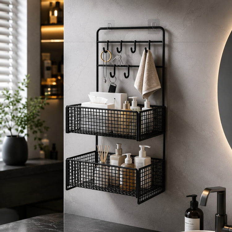 Multifunctional 2 Tier Basket With key Holder's