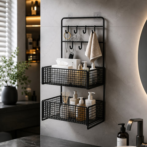 Multifunctional 2 Tier Basket With key Holder's