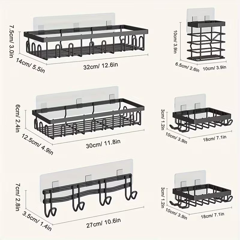 6 Pc Wall Shelf Self Adhesive No drill Needed