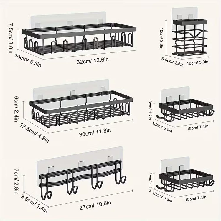 6 Pc Wall Shelf Self Adhesive No drill Needed