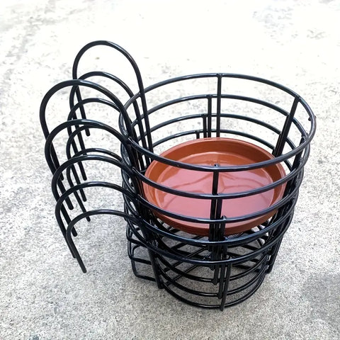 Black Metal Hanging Plant Rack