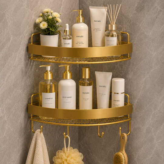 Bathroom Corner Set | Luxury Golden Bathroom Corner
