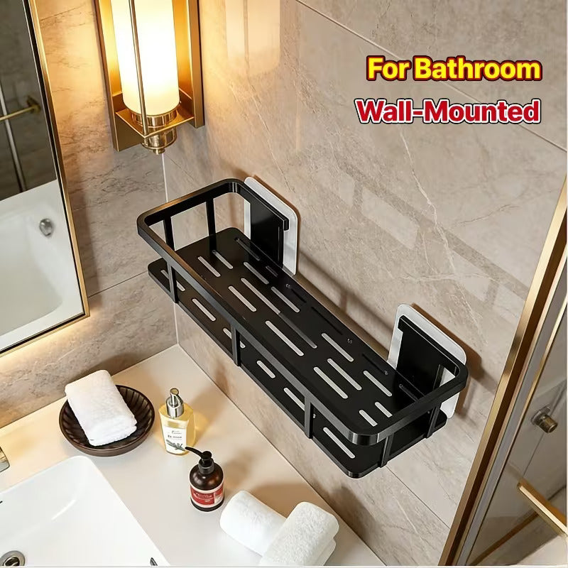 2 Pc Wall Mounted Shelves  For kitchen / Bathroom With Adhesive Stickers
