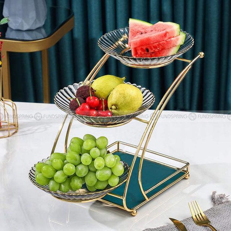 Dish Snacks Serving Rack With Glass Bowl
