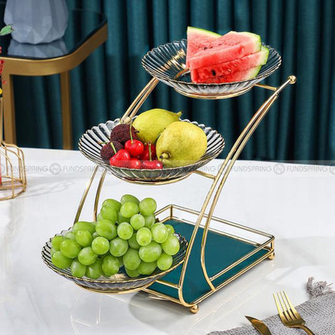 Dish Snacks Serving Rack With Glass Bowl