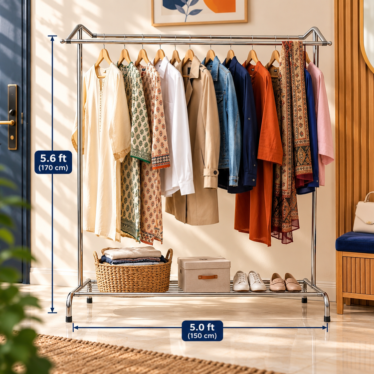 Double Sided Pole Clothes hanging stand