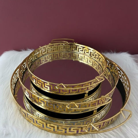 Gold Luxury Trays With Mirror Base Premium quality