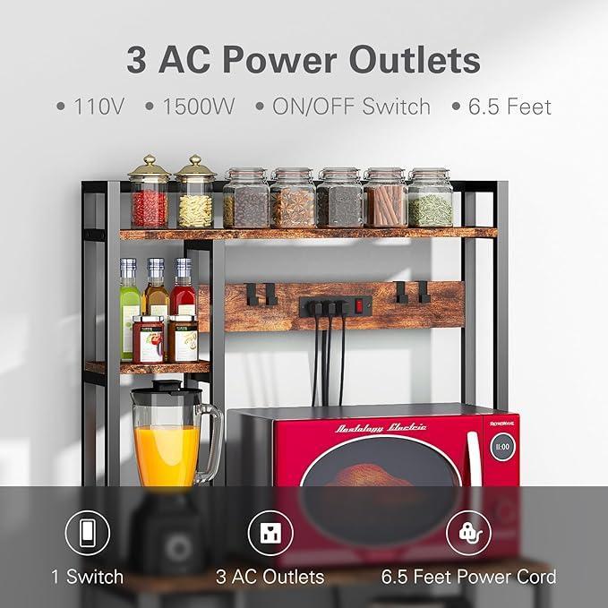5 Layer iron kitchen Storage rack brown
