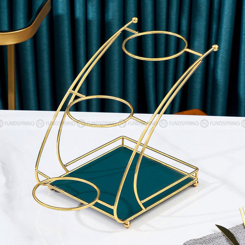 Dish Snacks Serving Rack With Glass Bowl