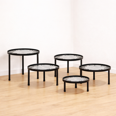 Modern Black Metal Plant Stand Set (3-5 Piece)