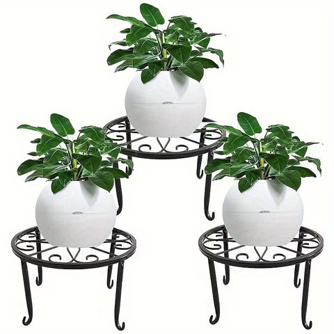 Rust-Proof Metal Floor Stand Plant Rack - Indoor/Outdoor,