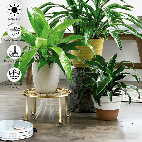 Rust-Proof Metal Floor Stand Plant Rack - Indoor/Outdoor,