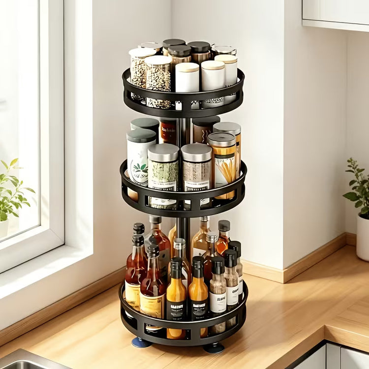 Kitchen Counter Spice Storage Rack Adjustable Rotatable Multi Layer | CHINA IMPORTED