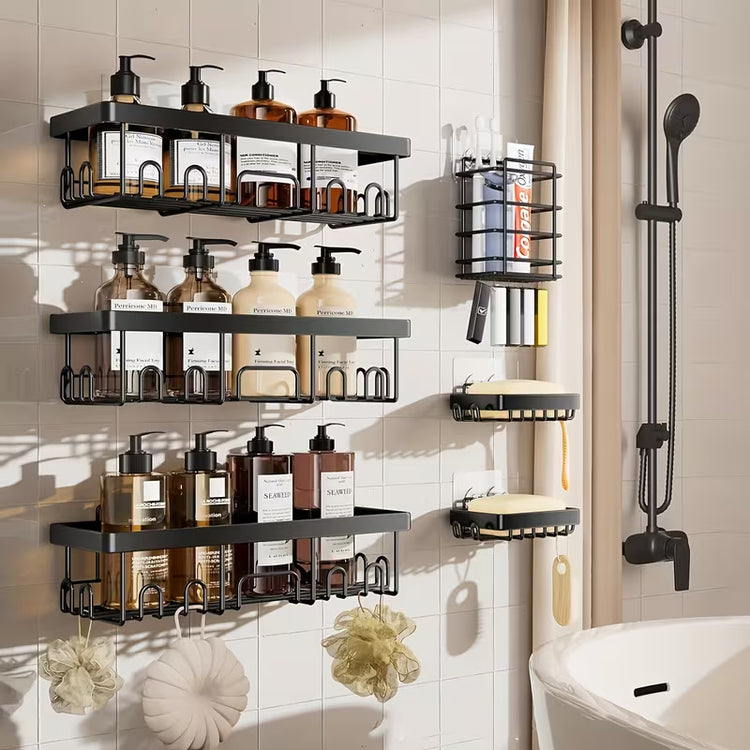 6 Pcs Wall Mounted Bathroom Shelves For Soap and toiletries