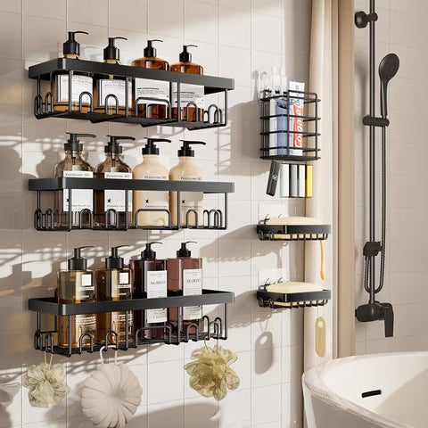 6 Pcs Wall Mounted Bathroom Shelves For Soap and toiletries