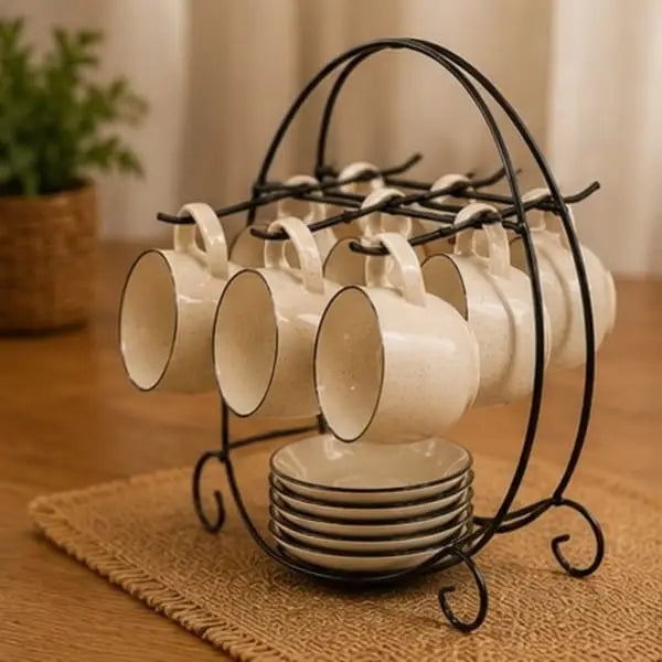 6- Hook Metal Cup & Mug Holder Stand