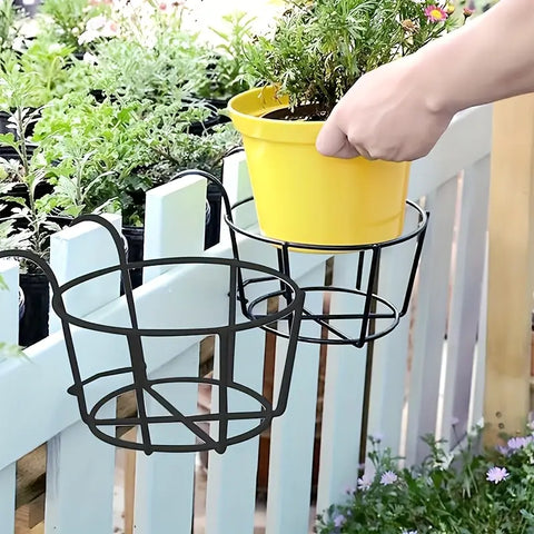 Black Metal Hanging Plant Rack