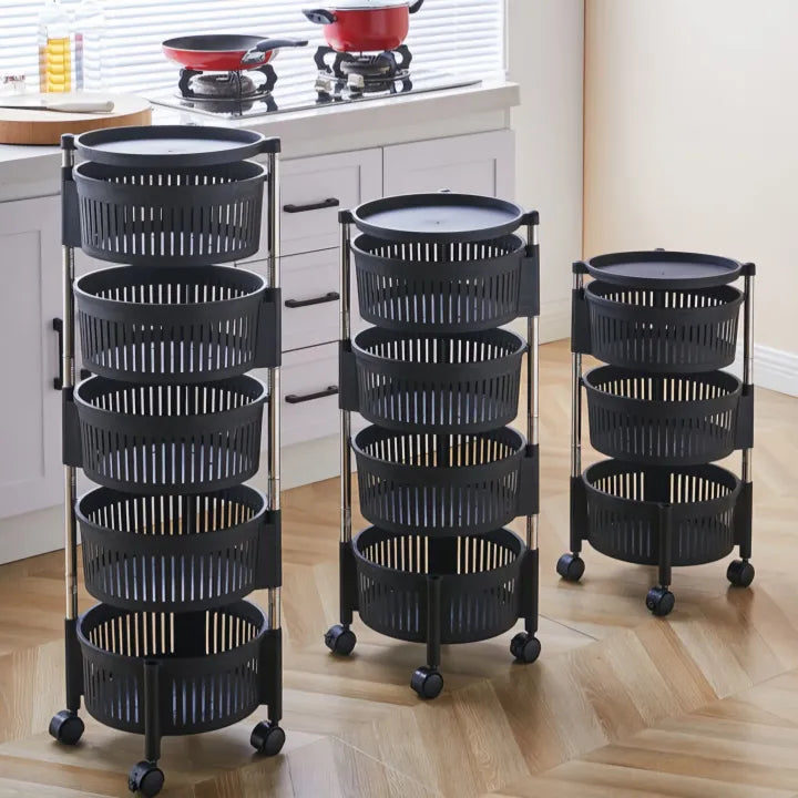 4 Layer Fruit/Vegetables Rotatable Moveable Basket