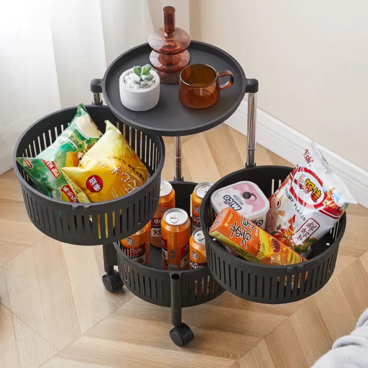 3 Tier Fruit/Vegetables Rotatable Moveable Basket