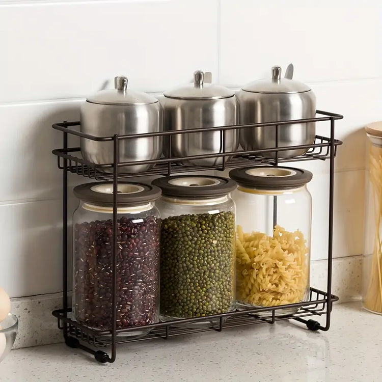 2 layer seasoning rack, cosmetics storage rack