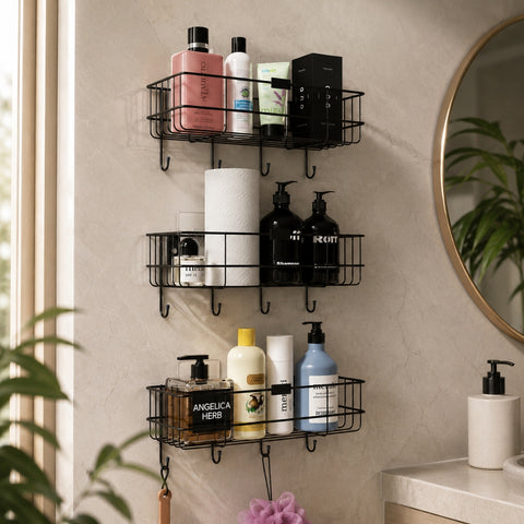 3 pc Wall Basket With Stickers