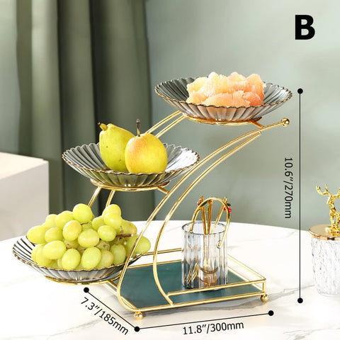 Dish Snacks Serving Rack With Glass Bowl