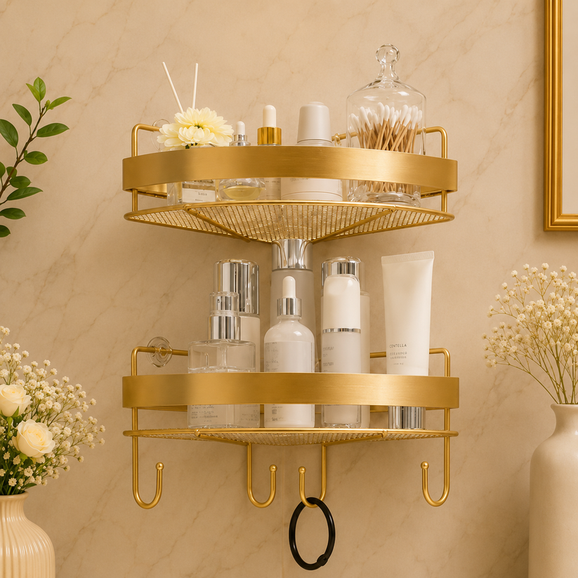 Bathroom Corner Set | Luxury Golden Bathroom Corner