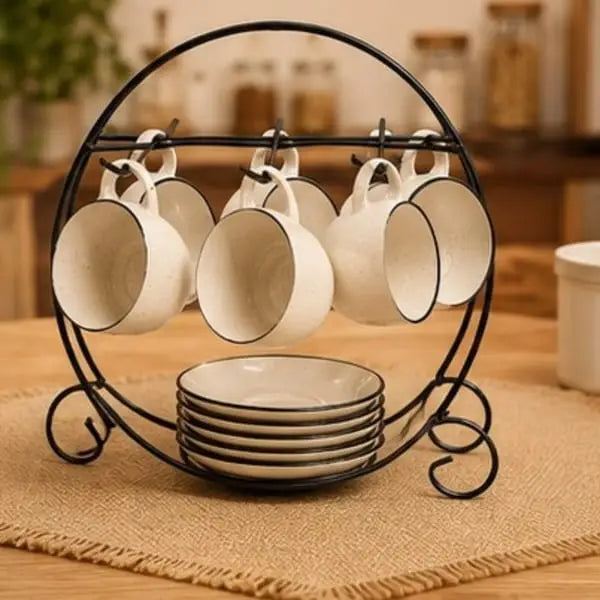 6- Hook Metal Cup & Mug Holder Stand