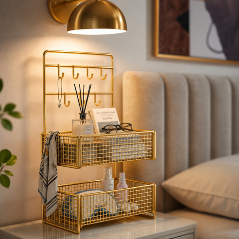 Multifunctional 2 Tier Basket With key Holder's
