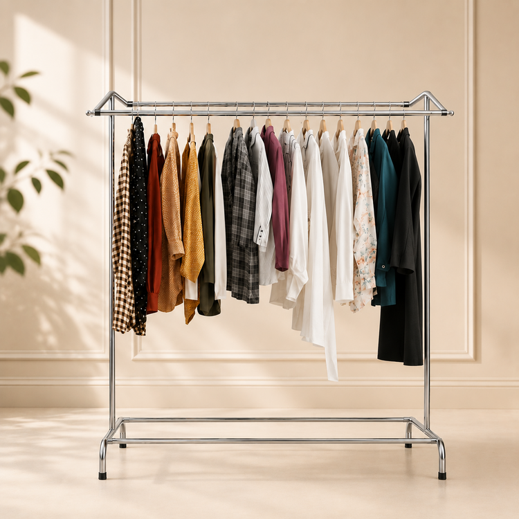 Double Sided Pole Clothes hanging stand