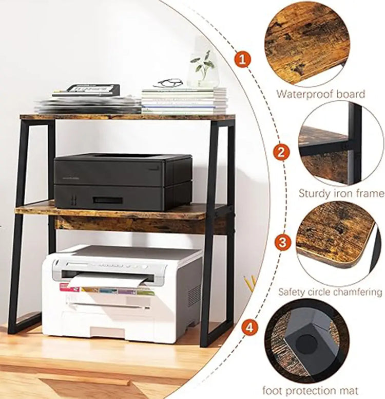 Microwave Oven Stand With Storage Shelf |2 tier Kitchen Organiser Rack | Countertop Storage Shelf | Coffee bar Station | Home Kitchen Furniture