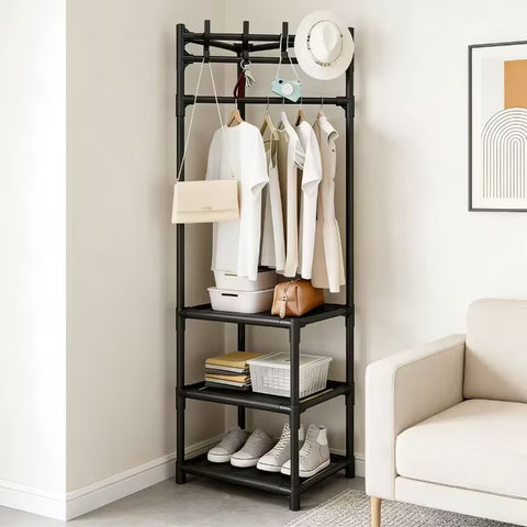 Heavy Duty Clothes Hanging Rack Multi Tier Storage Rack