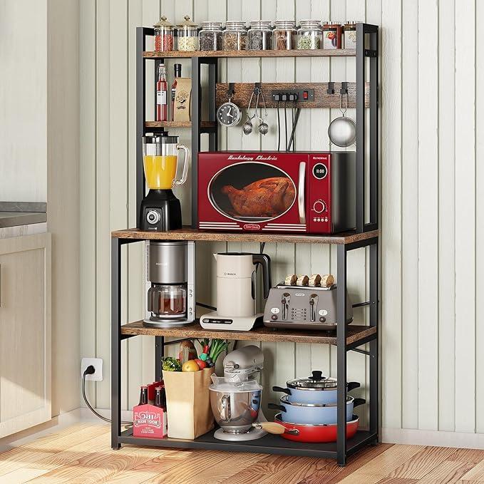 5 Layer iron kitchen Storage rack brown