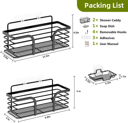 3 Pc Wall Mounted Storage Shelves With Stickers| No Drill Needed