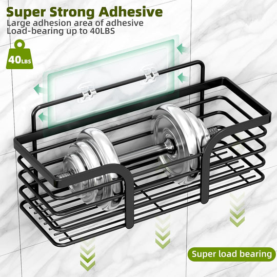 2 Pc Wall Mounted Storage Shelves Premium Quality with Adhesive Stickers| No Drill Needed