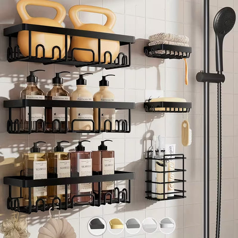 6 Pcs Wall Mounted Bathroom Shelves For Soap and toiletries