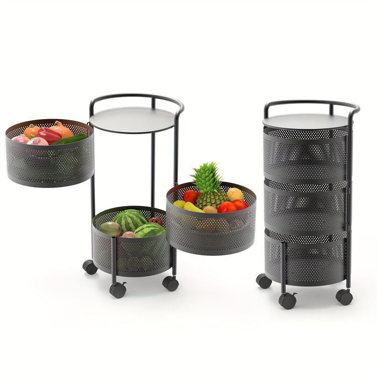 3 Tier Rotatable Baket With wheels